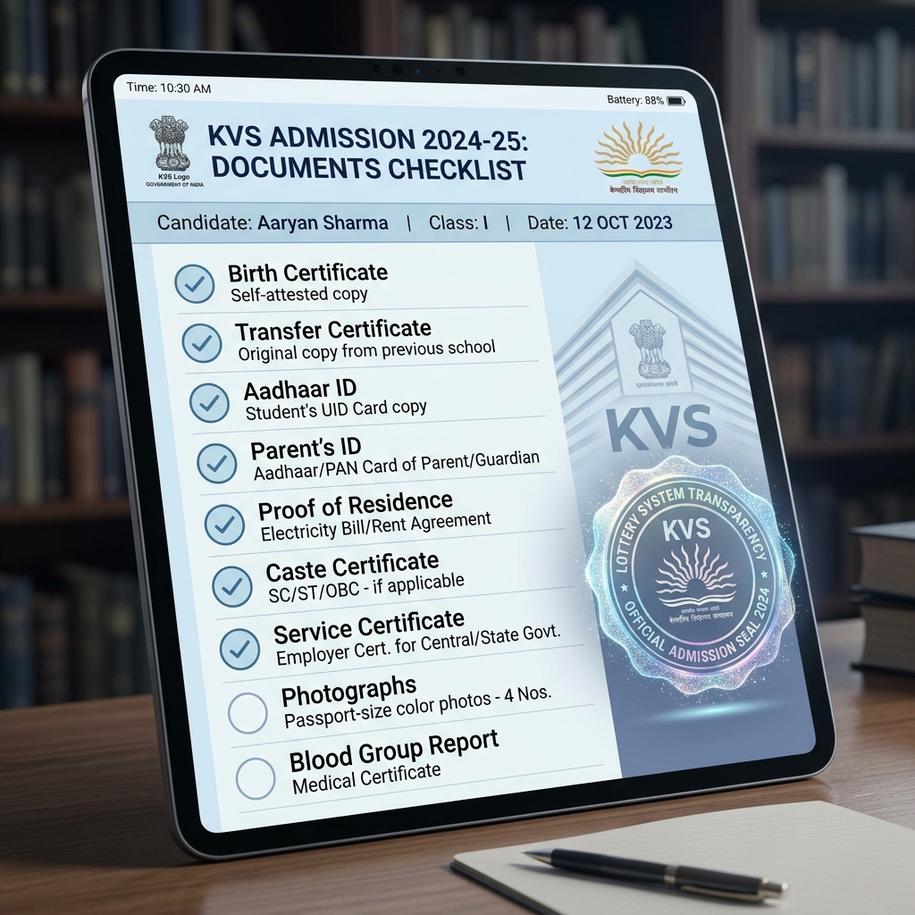 KVS Admission Document Checklist