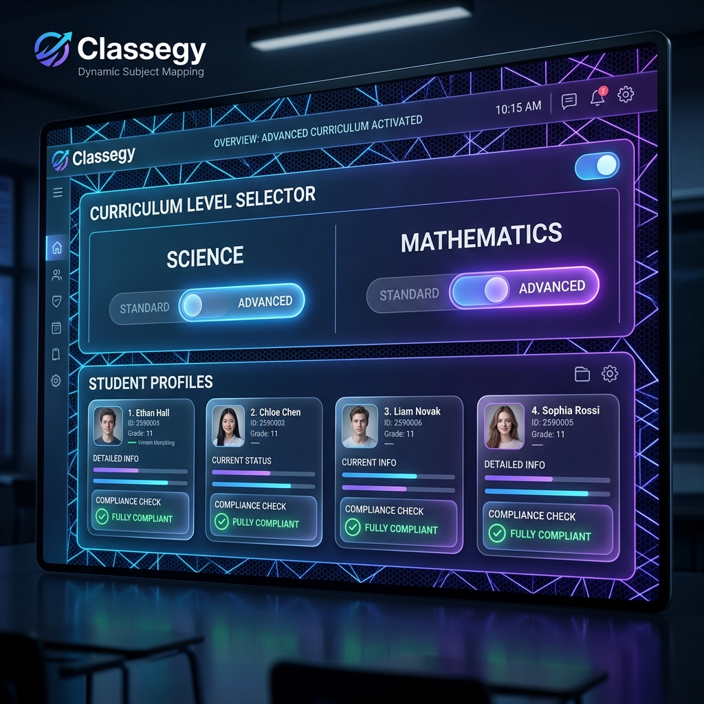 Classegy Dynamic Subject Mapping UI